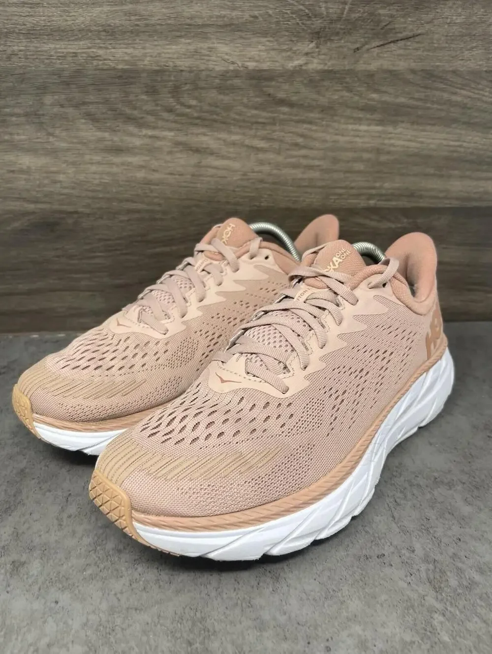 HOKA Clifton 7 Sneakers Womens Size 10 Misty Rose Pink Running Athletic Trainer - Picture 2 of 11